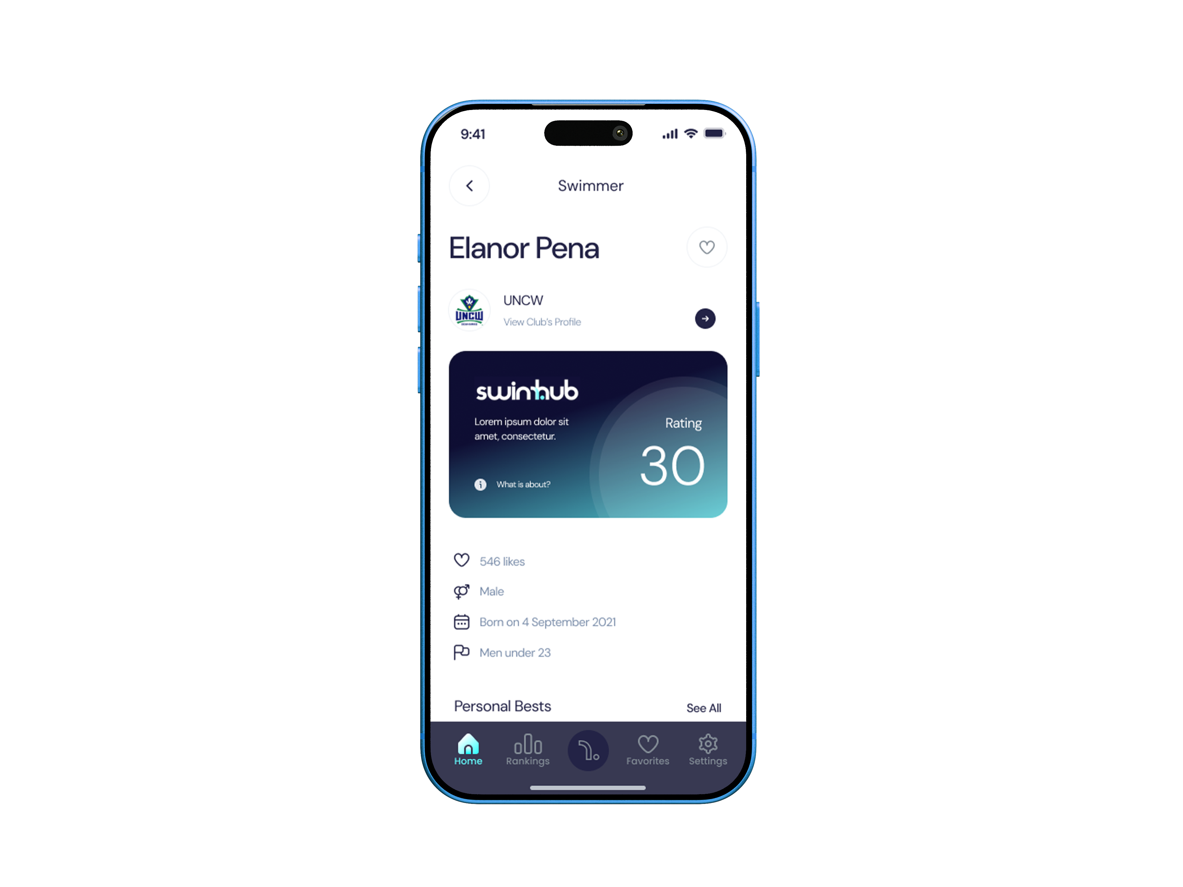 Athlete profile screen